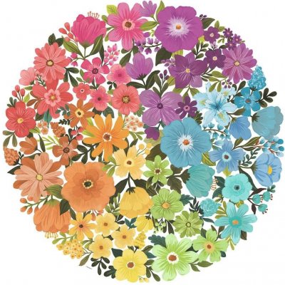 RAVENSBURGER Kulaté Kruh barev: Květiny 500 dílků