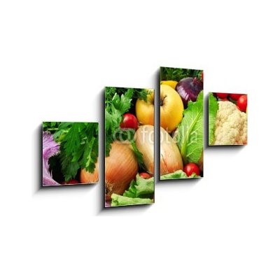 Obraz 4D čtyřdílný - 100 x 60 cm - fresh fruits and vegetables čerstvé ovoce a zeleninu – Zboží Mobilmania