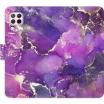 Pouzdro iSaprio Flip s kapsičkami na karty - Purple Marble Huawei P40 Lite – Hledejceny.cz