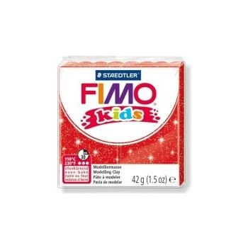 Fimo Staedtler kids červená se třpytkami 42 g