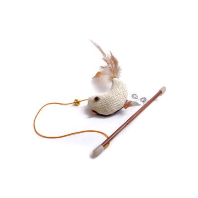 JK Animals Ptáček na prutě s catnipem (šantou), hračka 18 cm – Zboží Mobilmania