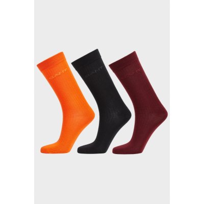 GANT TONAL LOGO RIB SOCKS 3-PACK černá