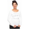 Těhotenské a kojící tričko Be MaaMaa těhotenské kojící triko Perfektly bílá