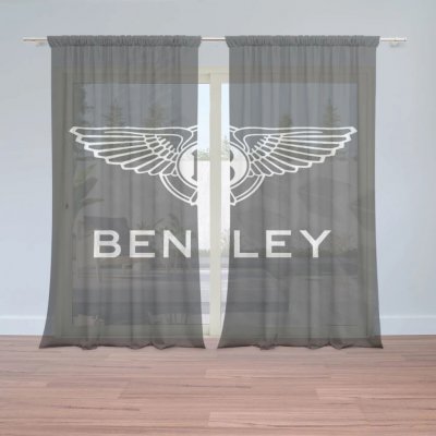 Sablio Záclony Logo Bentley Černý: 2ks 150x250cm – Hledejceny.cz