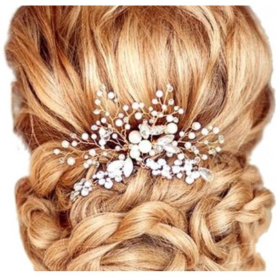 Camerazar Camerazar Svatební erb křišťálově bohaté květiny na ozdobu vlasů – Sleviste.cz