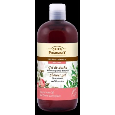 Green Pharmacy Body Care Muscat Rose & Green Tea sprchový gel 0% Parabens Silicones PEG 500 ml