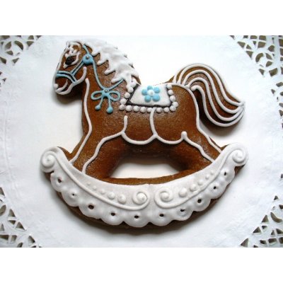 Meduňka pekařství perníkářství zdobený perník zvířátka Kůň houpací PB 60 g – Zboží Dáma