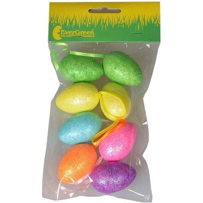 Vajíčka se třpytkami závěsná 8 ks 2797061 – Zboží Dáma