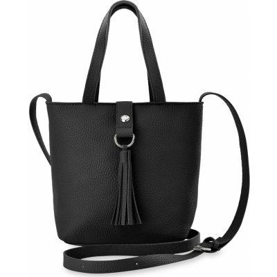 Malá dámská lehká kabelka listonoška kufřík s třásněmi boho černá