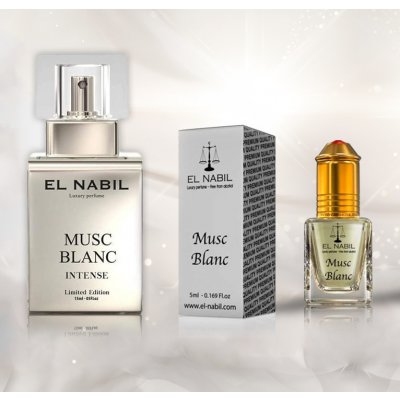 El Nabil Musc Blanc Intense EDP 15 ml + Musc Blanc olej 5 ml dárková sada – Zboží Mobilmania