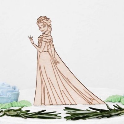 Dřevěná figurka do dortu - Elsa z pohádky Frozen – Zboží Mobilmania
