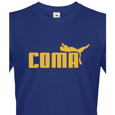 Bezvatriko tričko s vtipným potiskem Coma modrá