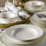 ASIR Porcelánová jídelní souprava GOLD bílá zlatá 18 ks – Zboží Dáma