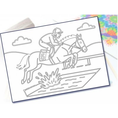 Radost v písku Šablona na pískování parkour jezdec s koněm A4 210 × 297 mm – Sleviste.cz