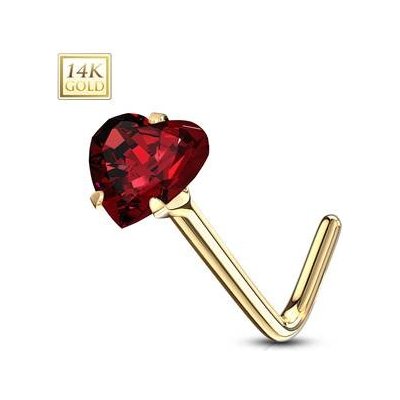 Šperky4U zlatý piercing do nosu červený zirkon ZL01192R-YG – Hledejceny.cz