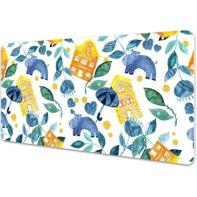 podložka na stůl hroši a domy – Zboží Mobilmania