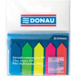 Samolepicí záložky Donau - fóliové, 12x45 mm, 5x 25, mix barev