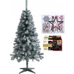 LIVARNO home Umělý vánoční stromek se světelným řetězem (120 LED) a 51dílnou sadou ozdob (150 cm / teplá bílá / světle růžová) – Zboží Dáma