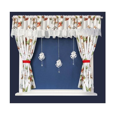 Vánoční dekorační SET - závěsy s řasící páskou BELLS vzor B 400x150 cm MyBestHome – Hledejceny.cz