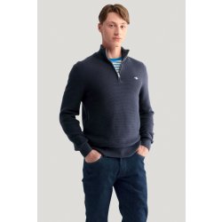 Gant Textured Cotton H-zip modrá