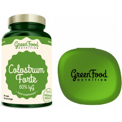 GreenFood Nutrition Colostrum Forte 60% IgG + Pillbox Gratis 60 kapslí