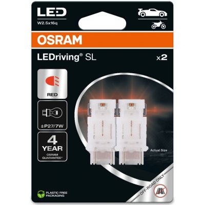 Osram LED P27/7W 3157DRP-02B RED 12V 1,8W W2.5x16q | Zboží Auto