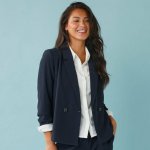 Splývavý blejzr pro menší postavu nám.modrá – Zboží Mobilmania