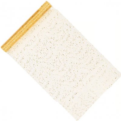 Organza zlatá s glitry 36cm/9m – Zboží Mobilmania