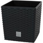 Prosperplast RATO LOW Květináč 17x17x17 cm ratan antracit – Hledejceny.cz