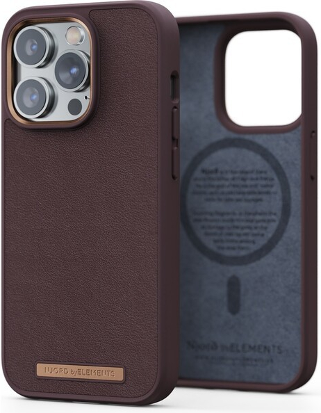 Pouzdro Njord Genuine Leather Magsafe Case iPhone 14 Pro Max tmavě hnědé