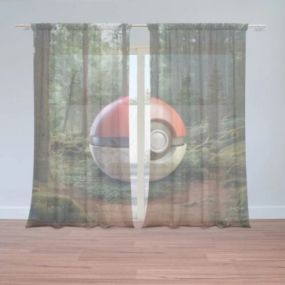 Sablio Záclony Pokemon ball Les: 2ks 150x250cm – Hledejceny.cz