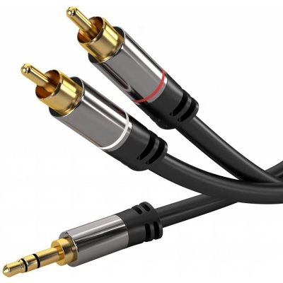 PremiumCord HQ stíněný kabel stereo Jack 3.5mm-2xCINCH M/M 3m - kjqcin3 – Hledejceny.cz