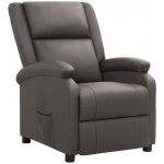 vidaXL 337050 polohovací šedé pravá kůže – Zboží Dáma