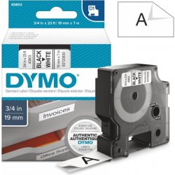 Dymo 45803 páska D1 19 mm bílá černý tisk 7 m