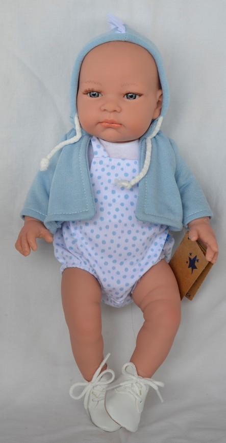 Lamagik Realistické miminko chlapeček Menší John s kohoutem 39 cm