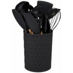 ALPINA Kuchyňské náčiní s bambusovou rukojetí ve stojanu 12 ks 32 cm černá ED-233243 – Hledejceny.cz