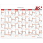 Nástěnný Plánovací mapa CZ s očky na zavěšení 124 x 100 cm červená 2027 – Zboží Mobilmania