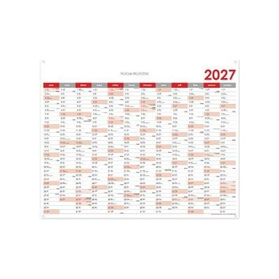 Nástěnný Plánovací mapa CZ s očky na zavěšení 124 x 100 cm červená 2027 – Zboží Mobilmania