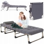 KIK KX3910 Skládací polní lůžko Tourist 198 cm tmavě šedá – Hledejceny.cz