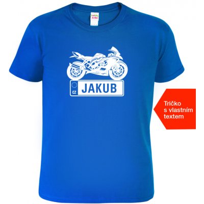 HobbyDárky tričko Zavodní motorka SPZ královská modrá – Hledejceny.cz
