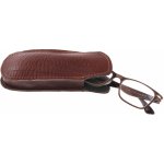 Kubát Kožené ručně šité klasické pouzdro na brýle 41632 hnědá tmavá – Sleviste.cz