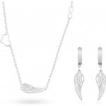 Biju set z chirurgické oceli andělské křídlo řetízek visací náušnice 228 – Zboží Dáma