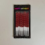 Cake star Dortové svíčky spirálové červené – Zboží Dáma