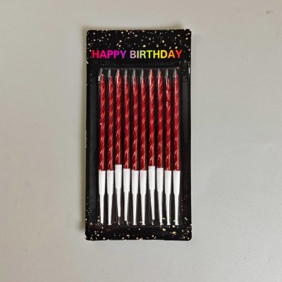 Cake star Dortové svíčky spirálové červené – Zboží Dáma