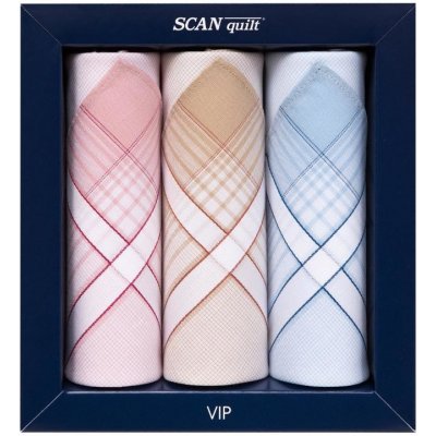 SCANquilt dámské kapesníky VIP 3 ks pastelová L71 28x28 cm – Zboží Dáma