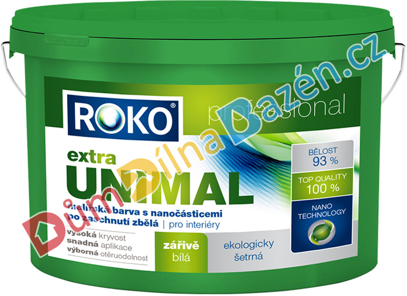 Rokospol Roko Unimal extra professional zářivě bílá malířská barva Hmotnost: 40 kg