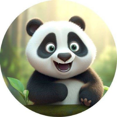 Jedlý papír panda v lese 19,5cm PICTURE