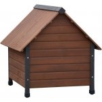 @Pet Psí bouda s plastovým závěsem Rustique hnědá 76 x 76 x 72 cm – HobbyKompas.cz