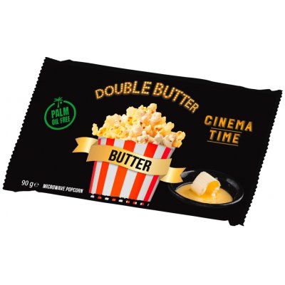 Cinema Time Mikrovlnný popcorn Premium Double Butter 90 g – Zboží Mobilmania