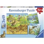 Ravensburger Zvířátka ve svých domovech 3 x 49 dílků – Zboží Dáma